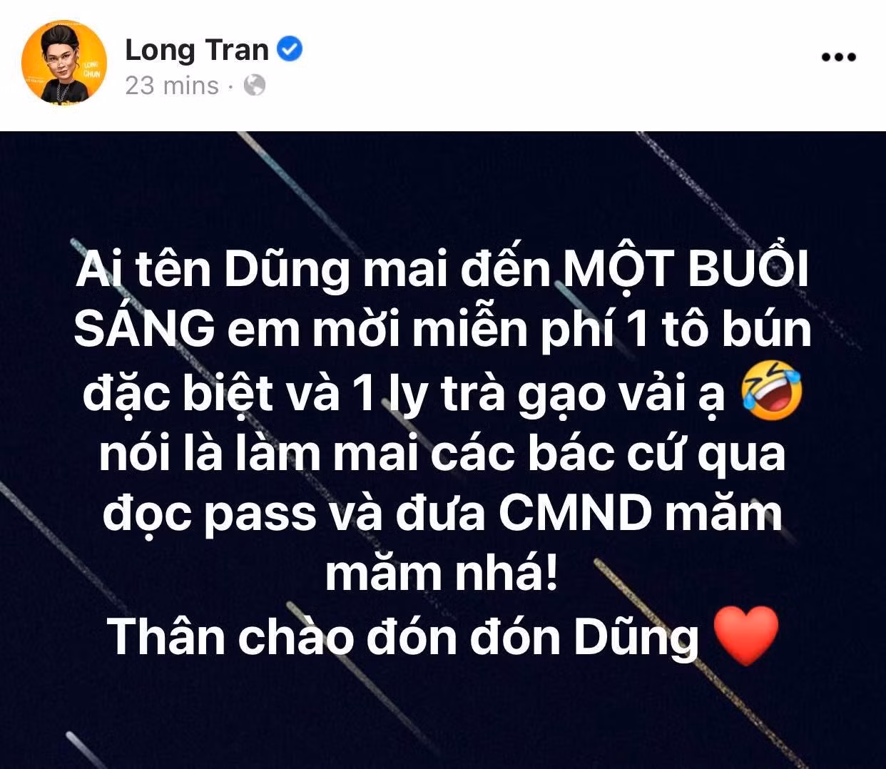 Hot TikToker Long Chun cũng góp mặt trong chiếc trend cực hot này.