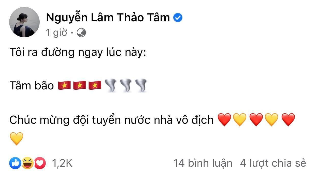 Bài post bắt trend của Thảo Tâm nhanh chóng nhận về nhiều sự quan tâm của netizen. Ảnh chụp màn hình.