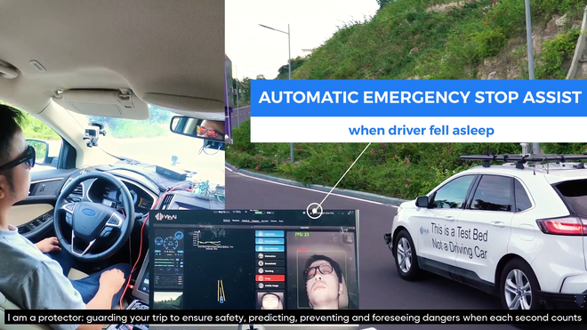 Hệ thống giám sát lái xe của VinAi có thể phát hiện tài xế buồn ngủ khi đang đeo kính râm.