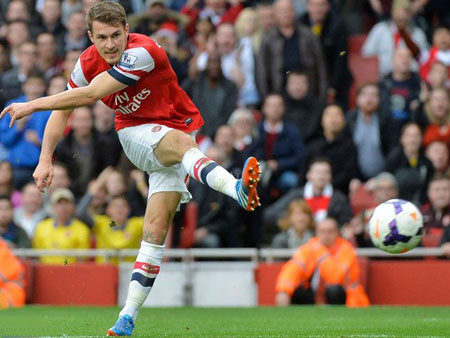 Barcelona đã cử trinh sát theo dõi Ramsey. Barcelona đã cử trinh sát theo dõi Ramsey