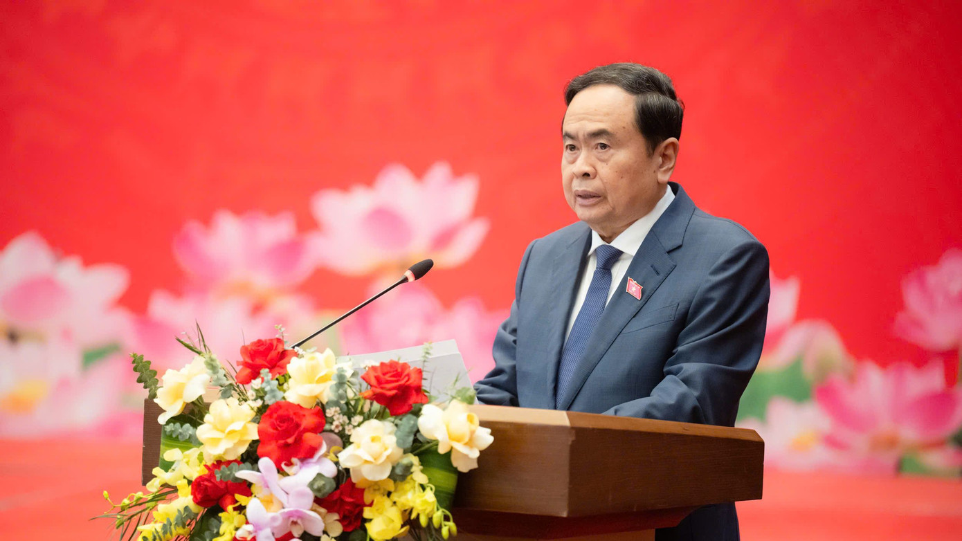 Chủ tịch Quốc hội Trần Thanh Mẫn phát biểu tại hội nghị. Ảnh: QH Chủ tịch Quốc hội Trần Thanh Mẫn phát biểu tại hội nghị. Ảnh: QH