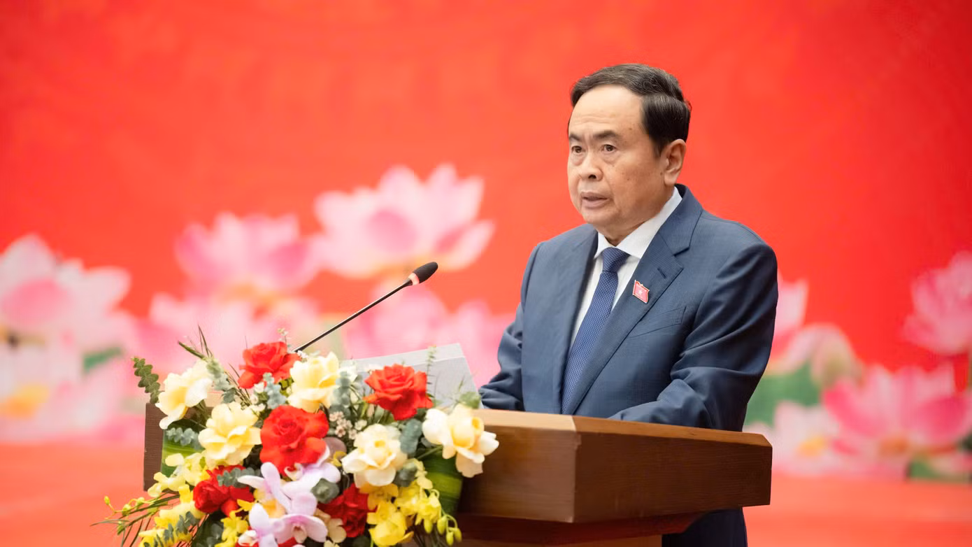 Chủ tịch Quốc hội Trần Thanh Mẫn phát biểu tại hội nghị. Ảnh: QH