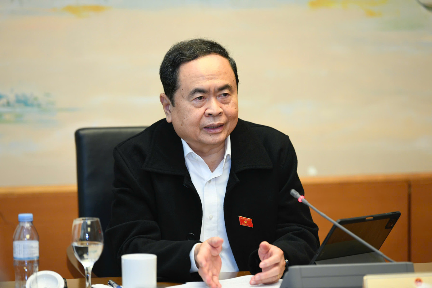 Chủ tịch Quốc hội Trần Thanh Mẫn phát biểu tại phiên họp. Ảnh Như Ý