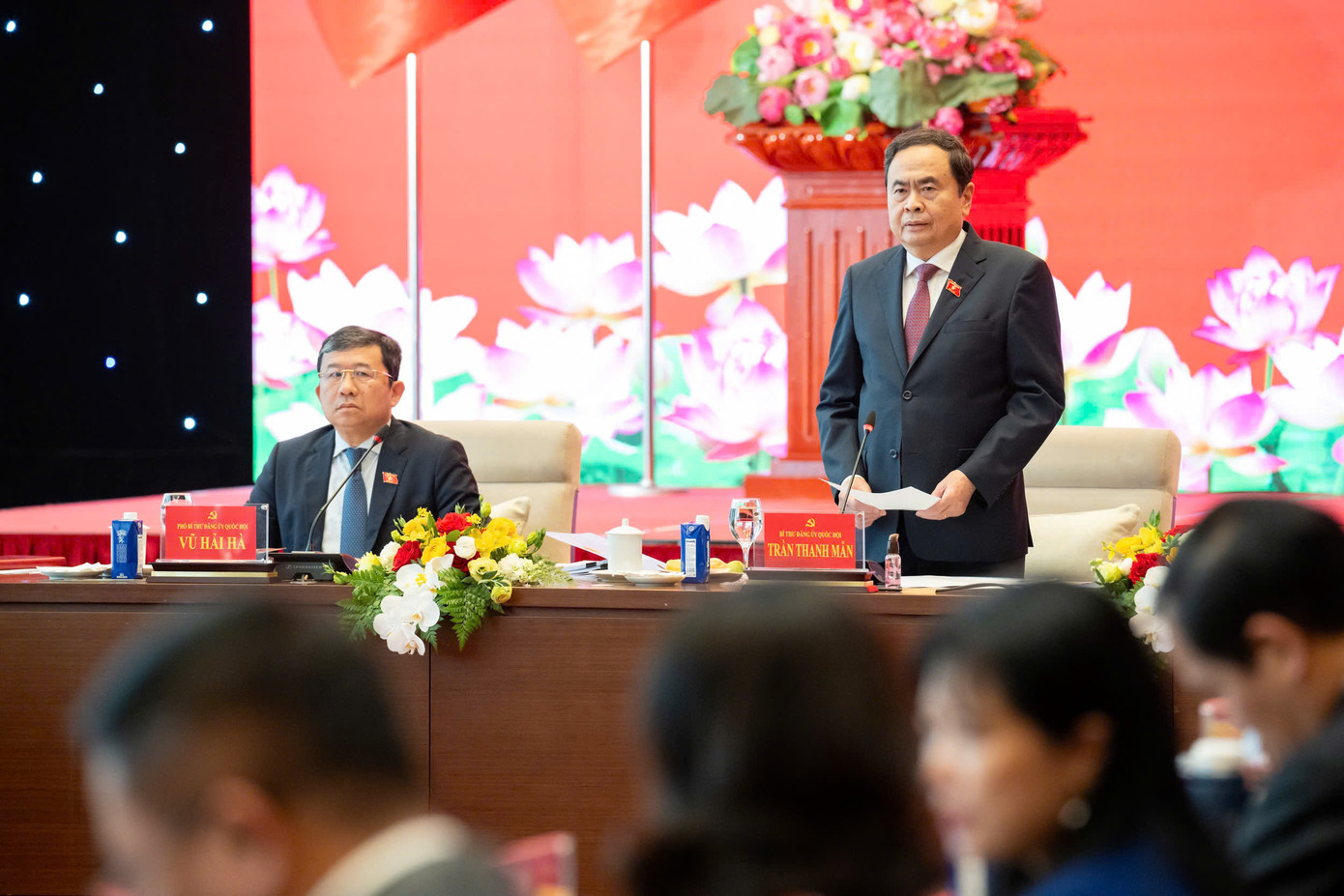 Chủ tịch Quốc hội phát biểu tại hội nghị, chiều 27/2. Ảnh: QH