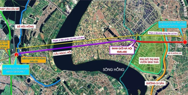 Vị trí xây cầu Ngọc Hồi. Ảnh: Sở GTVT Hà Nội Vị trí xây cầu Ngọc Hồi. Ảnh: Sở GTVT Hà Nội