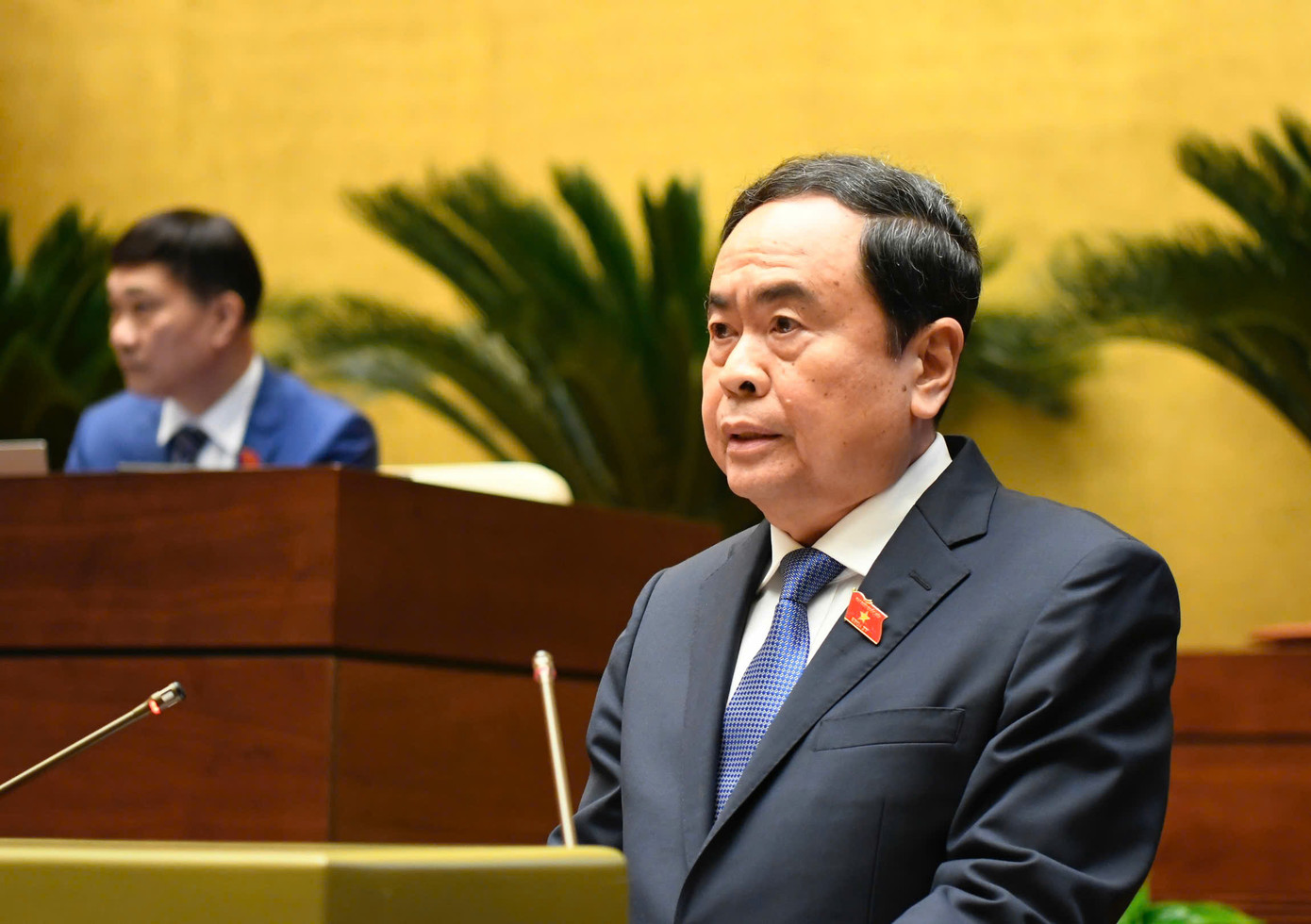 Chủ tịch Quốc hội Trần Thanh Mẫn phát biểu bế mạc kỳ họp. Ảnh: Như Ý.