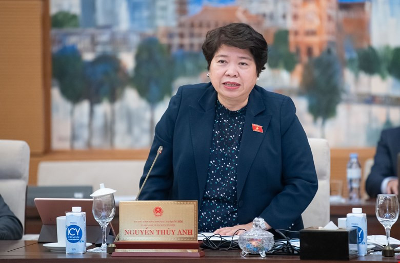 Bà Nguyễn Thúy Anh khi phát biểu tại phiên họp Ủy ban Thường vụ Quốc hội. Bà Nguyễn Thúy Anh khi phát biểu tại phiên họp Ủy ban Thường vụ Quốc hội.