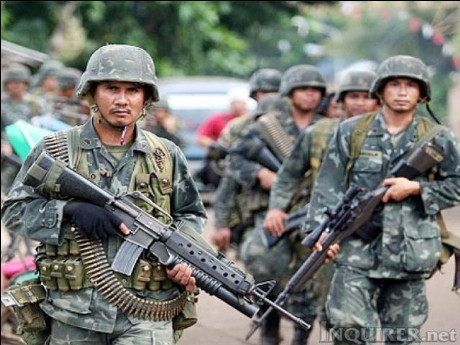 Quân đội Philippines chủ yếu đối phó với các phần tử ly khai khủng bố. Quân đội Philippines chủ yếu đối phó với các phần tử ly khai khủng bố