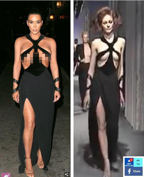 Choáng váng với váy cắt xẻ, khoe ngực quá đà của Kim Kardashian ảnh 2