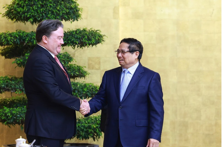 Thủ tướng Phạm Minh Chính tiếp Đại sứ Mỹ Marc Knapper. (Ảnh: VGP)