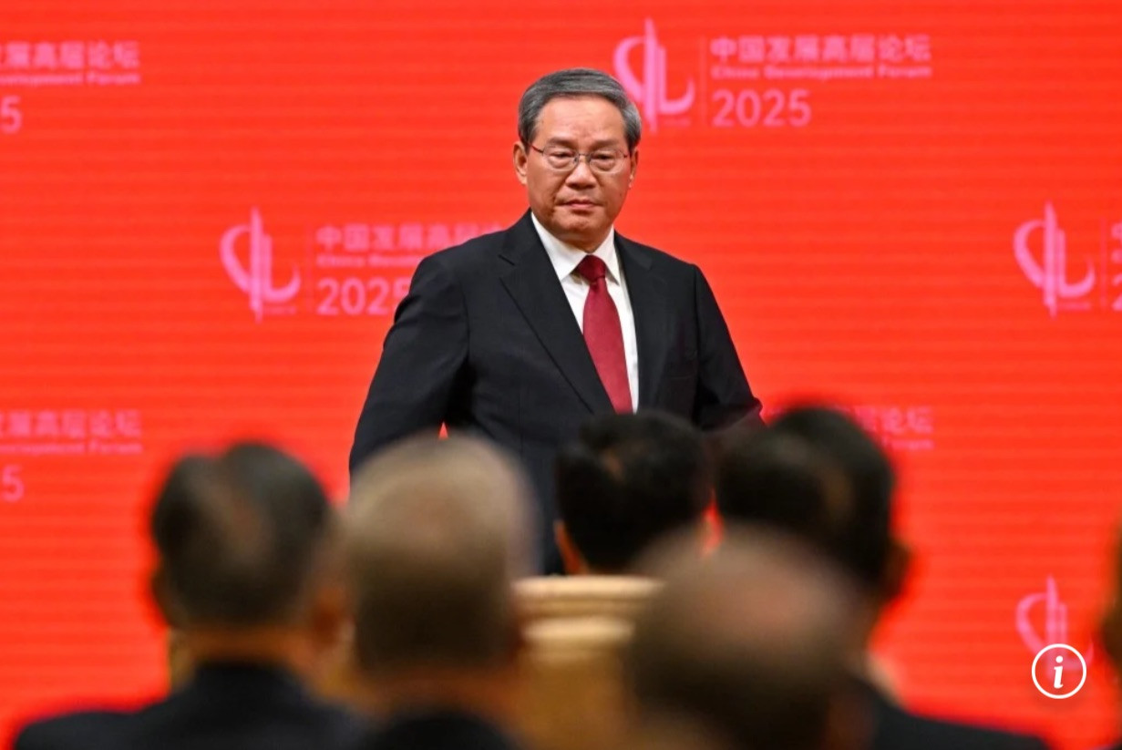 Thủ tướng Trung Quốc Lý Cường tại Diễn đàn Phát triển Trung Quốc, ngày 23/3. (Ảnh: SCMP)
