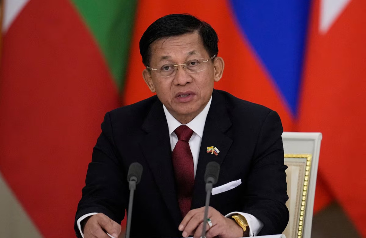 Tướng Min Aung Hlaing, lãnh đạo chính quyền quân sự Myanmar. (Ảnh: Reuters)