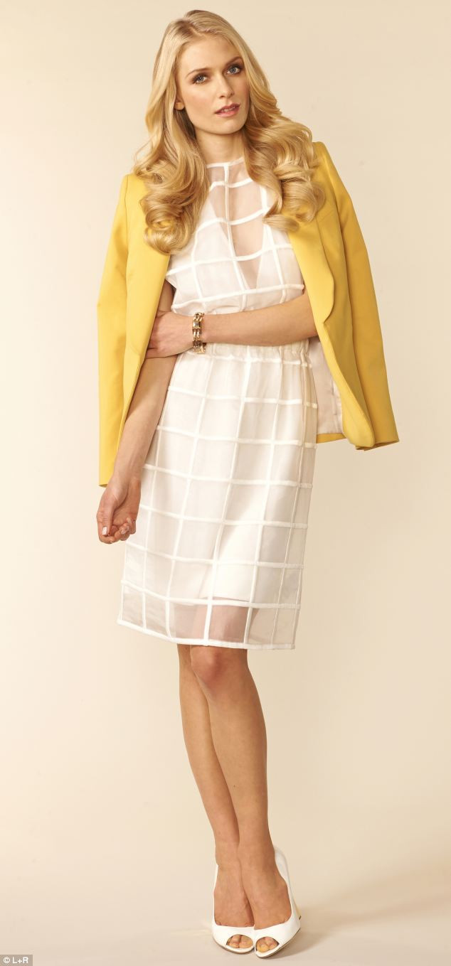 Chiếc áo vest màu vàng mặc theo váy trắng là một sự lựa chọn hoàn hảo . Chiếc áo vest màu vàng mặc theo váy trắng là một sự lựa chọn hoàn hảo