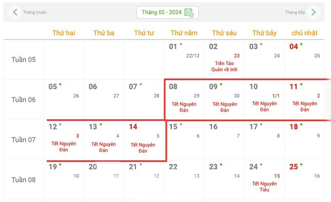 Phương án nghỉ Tết Nguyên đán Giáp Thìn năm 2024 dễ nhận được đồng thuận.
