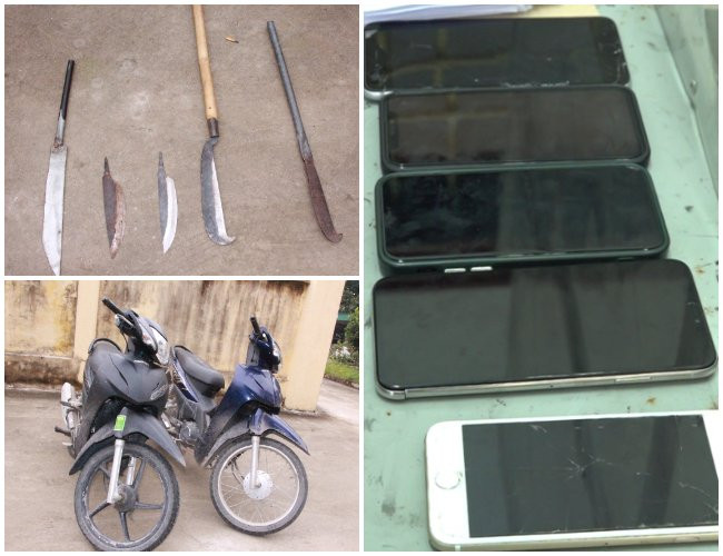 Các đối tượng rất manh động khi sử dụng dao, kiếm tự chế để đi cướp.