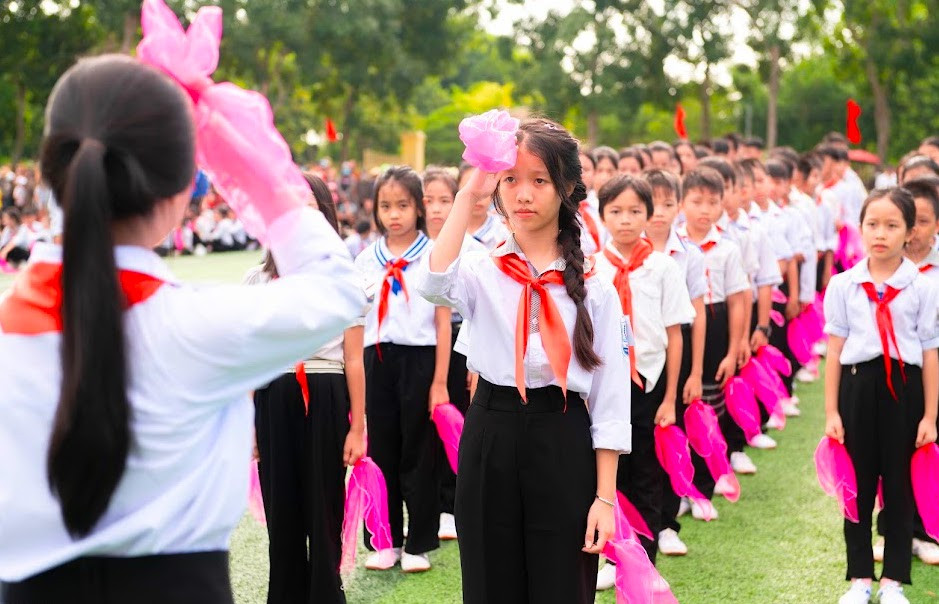 Những màn đồng diễn nghi thức đội đẹp mắt.