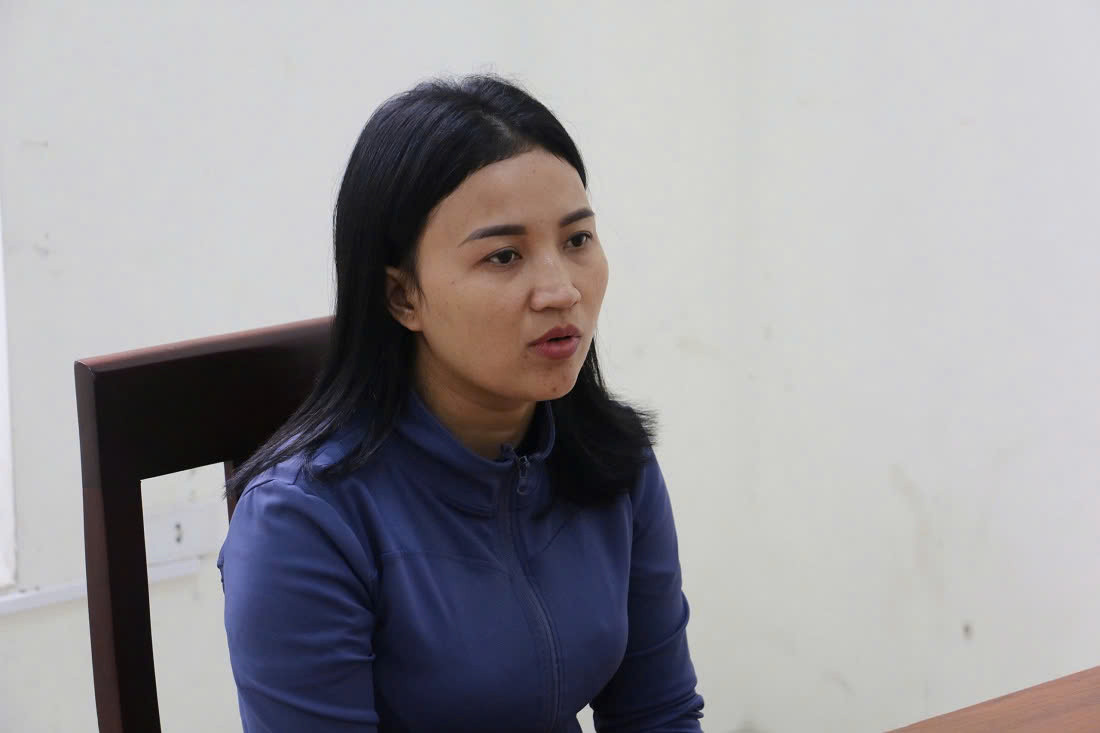 Đối tượng Nguyễn Thị Thoan tại công an.