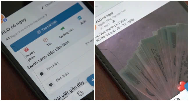 Các đối tượng lập fanpage mạng xã hội rồi đăng tải nhiều bài viết chào mời vay tiền. Các đối tượng lập fanpage mạng xã hội rồi đăng tải nhiều bài viết chào mời vay tiền.