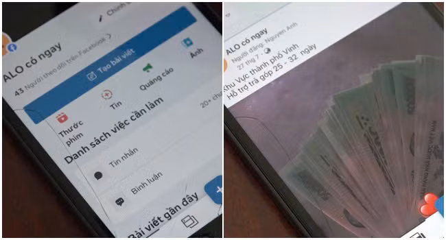 Các đối tượng lập fanpage mạng xã hội rồi đăng tải nhiều bài viết chào mời vay tiền. Các đối tượng lập fanpage mạng xã hội rồi đăng tải nhiều bài viết chào mời vay tiền.