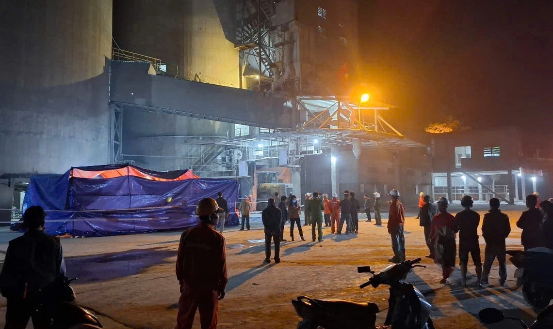 Hiện trường vụ tai nạn lao động khiến 3 công nhân tử vong.