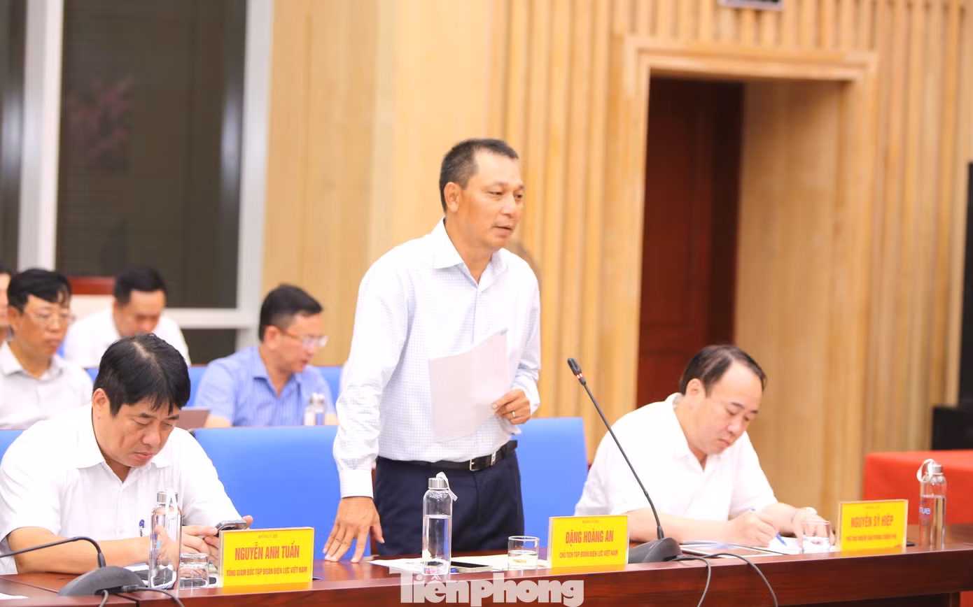 Lãnh đạo Tập đoàn Điện lực Việt Nam báo cáo tiến độ dự án.