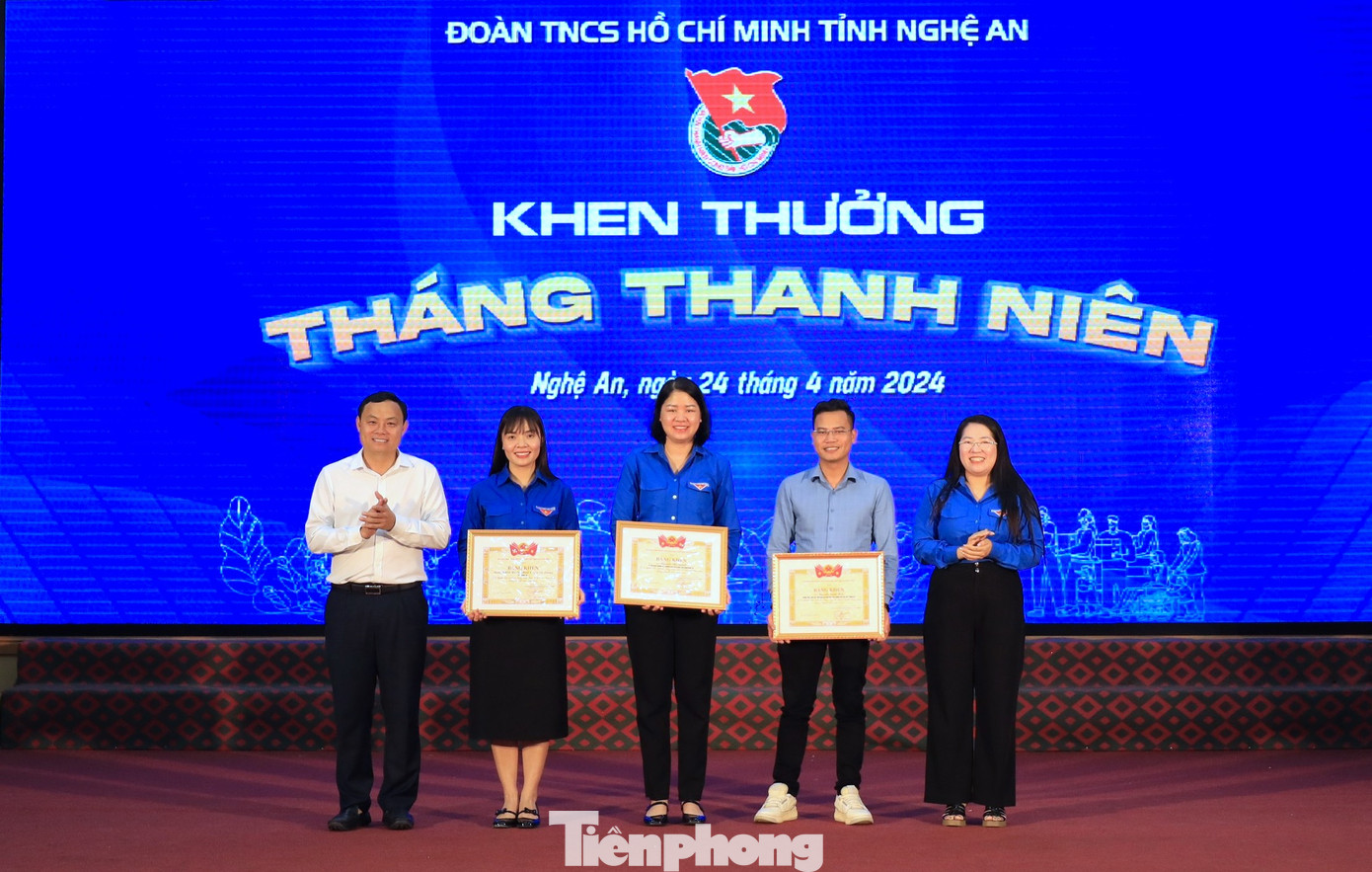 Trao tặng bằng khen của Ban Thường vụ T.Ư Đoàn cho 1 tập thể, 3 cá nhân đã có thành tích xuất sắc trong công tác tuyên truyền hoạt động Tháng Thanh niên năm 2024. Trao tặng bằng khen của Ban Thường vụ T.Ư Đoàn cho 1 tập thể, 3 cá nhân đã có thành tích xuất sắc trong công tác tuyên truyền hoạt động Tháng Thanh niên năm 2024.