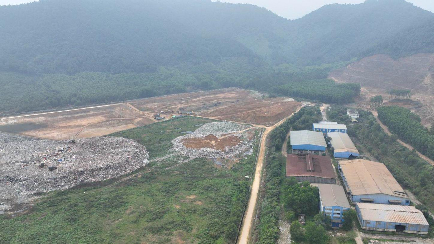 Khu liên hợp xử lý chất thải rắn Nghi Yên (huyện Nghi Lộc, tỉnh Nghệ An). (Ảnh: Hồng Quang).