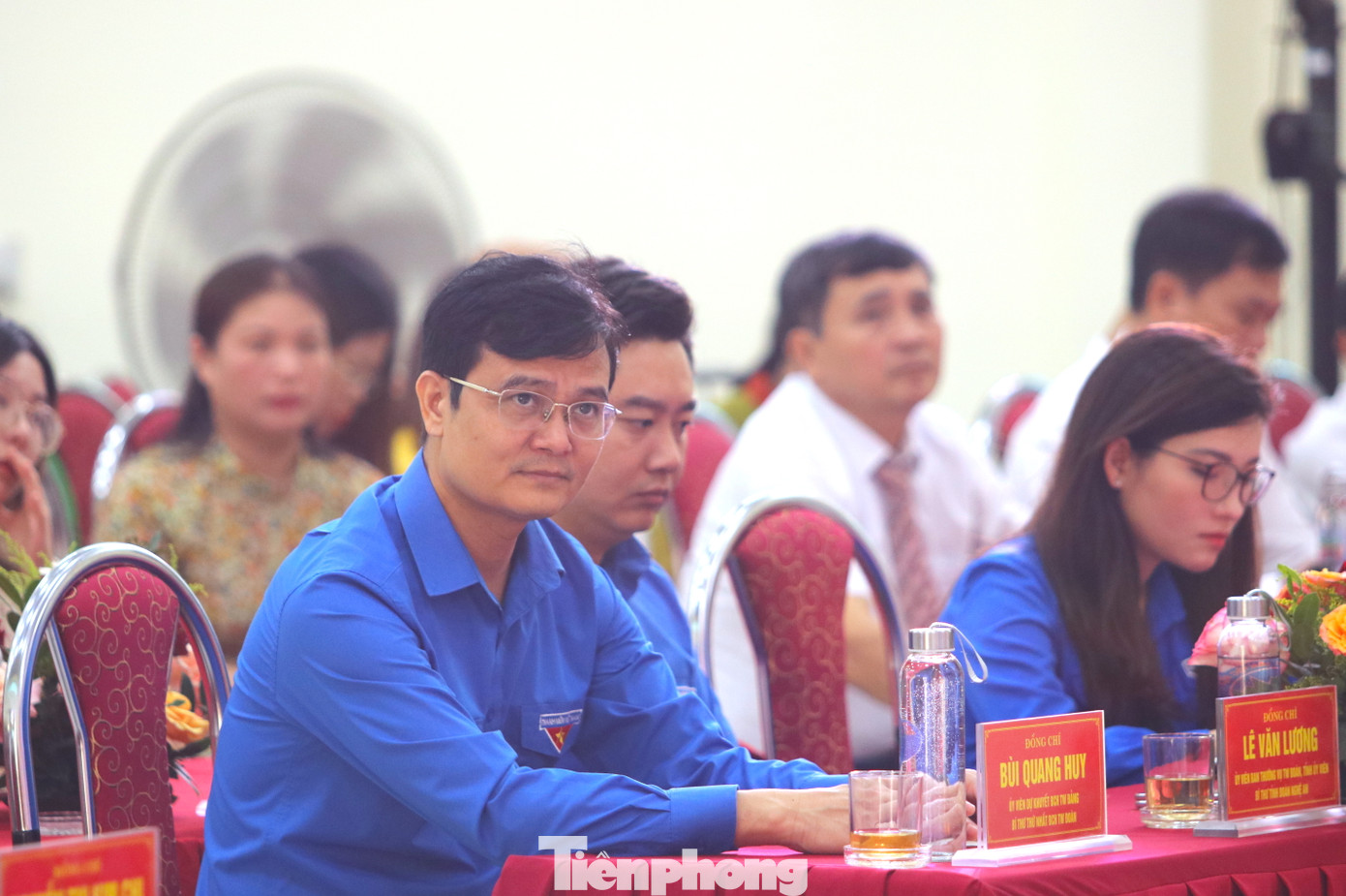 Anh Bùi Quang Huy - Bí thư thứ nhất Trung ương Đoàn dự lễ khai giảng tại trường THPT DTNT Nghệ An.