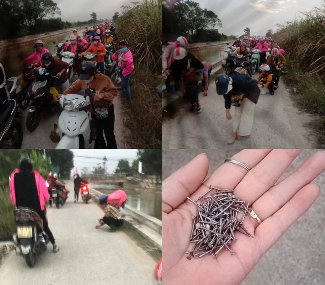 Loạt xe máy của công nhân thủng săm: Bất ngờ nguồn gốc những chiếc đinh trên mặt đường ảnh 3