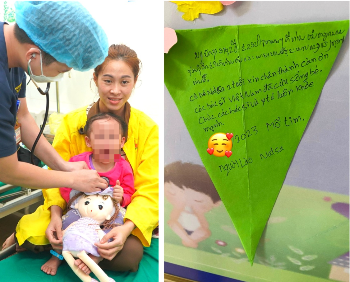 Cháu Nát Sa khỏe mạnh, ôn định sức khỏe sau ca phẫu thuật vá tim và được xuất viện trở về nước.