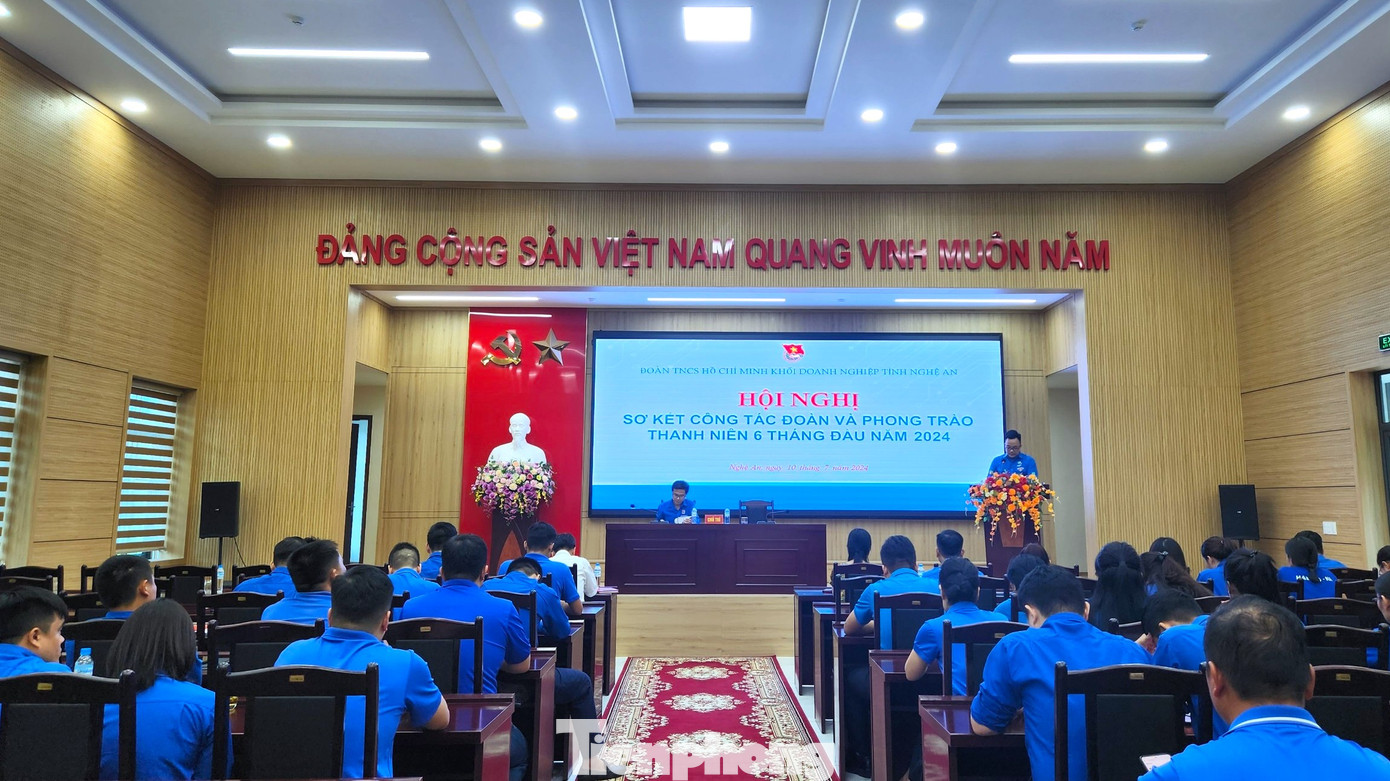 Toàn cảnh Hội nghị sơ kết công tác đoàn và phong trào thanh niên 6 tháng đầu năm.