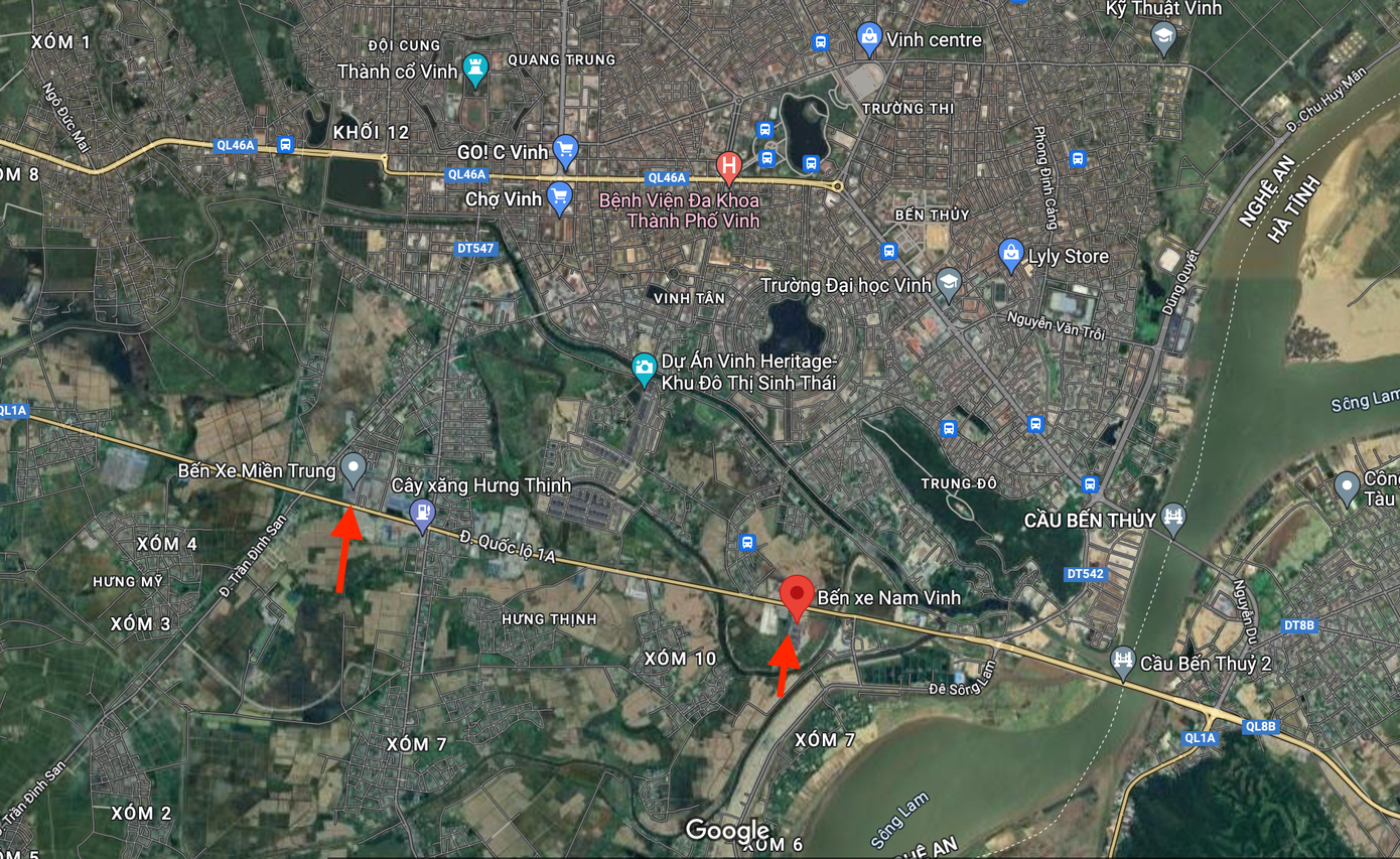 Cùng trên tuyến đường, Bến xe Nam Vinh được xây dựng chỉ cách Bến xe Miền Trung khoảng 6 km. Nhiều người lo ngại bến xe Nam Vinh được xây dựng lên là lãng phí và không cần thiết.