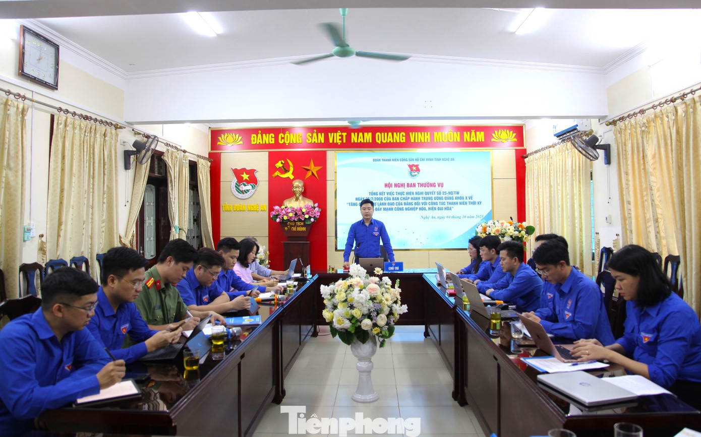 Toàn cảnh buổi Hội nghị Ban Thường vụ Tỉnh Đoàn Nghệ An.