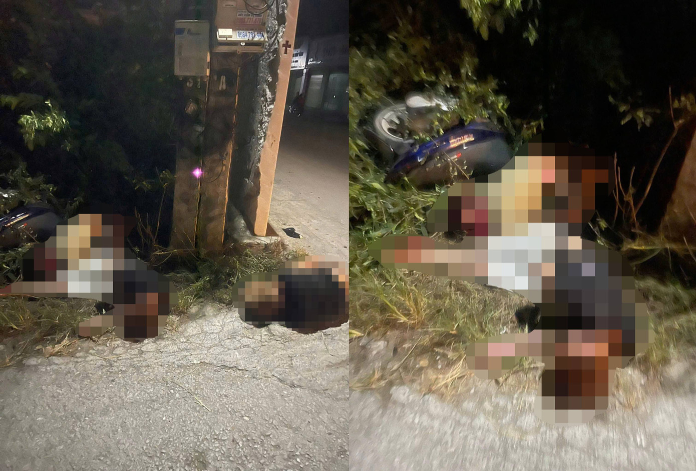 Hiện trường vụ tai nạn thương tâm.