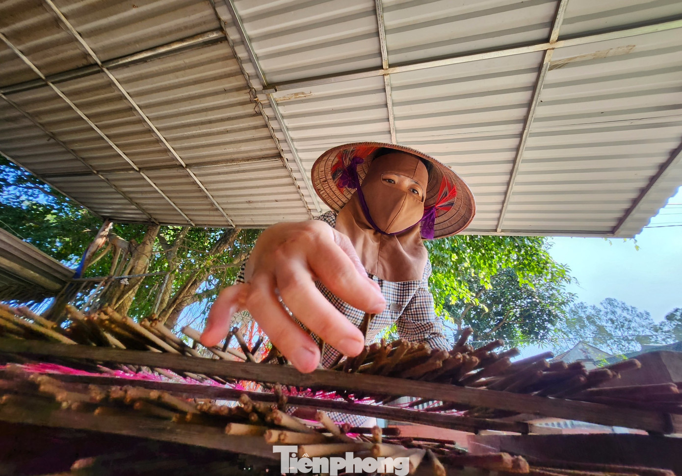 Mặc dù đã có máy làm nhưng sau khi xong, những người thợ phải kiểm tra kỹ để loại bỏ những que hương bị lỗi.