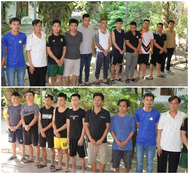 18 đối tượng bị công an bắt giữ.