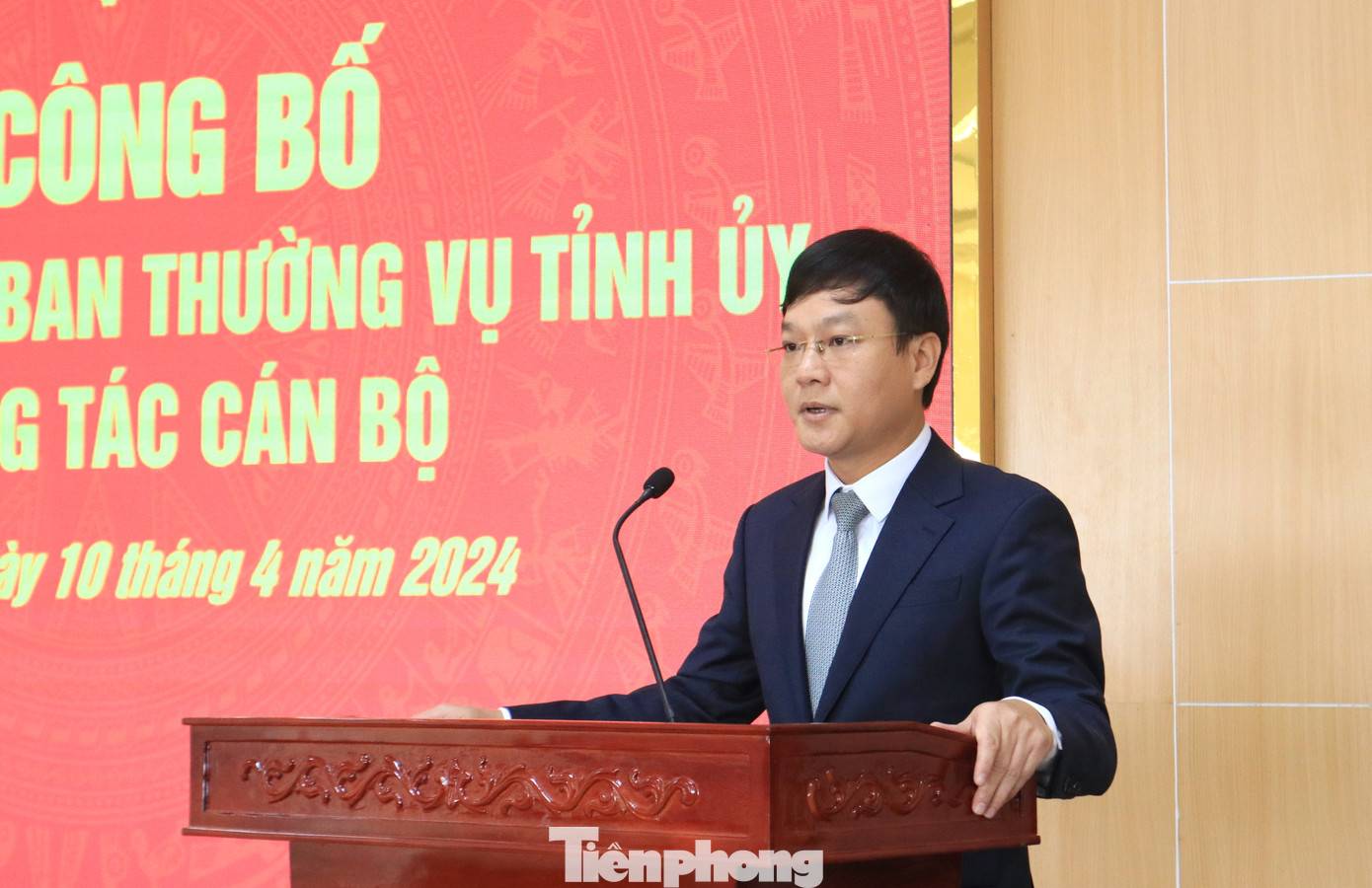 Ông Phạm Tuấn Vinh phát biểu nhận nhiệm vụ.