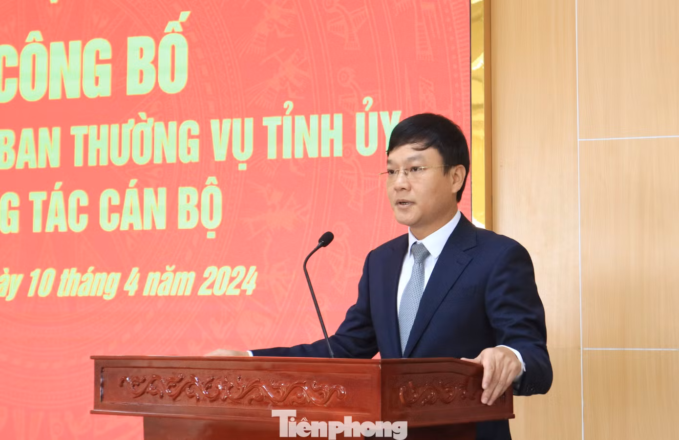 Ông Phạm Tuấn Vinh phát biểu nhận nhiệm vụ.