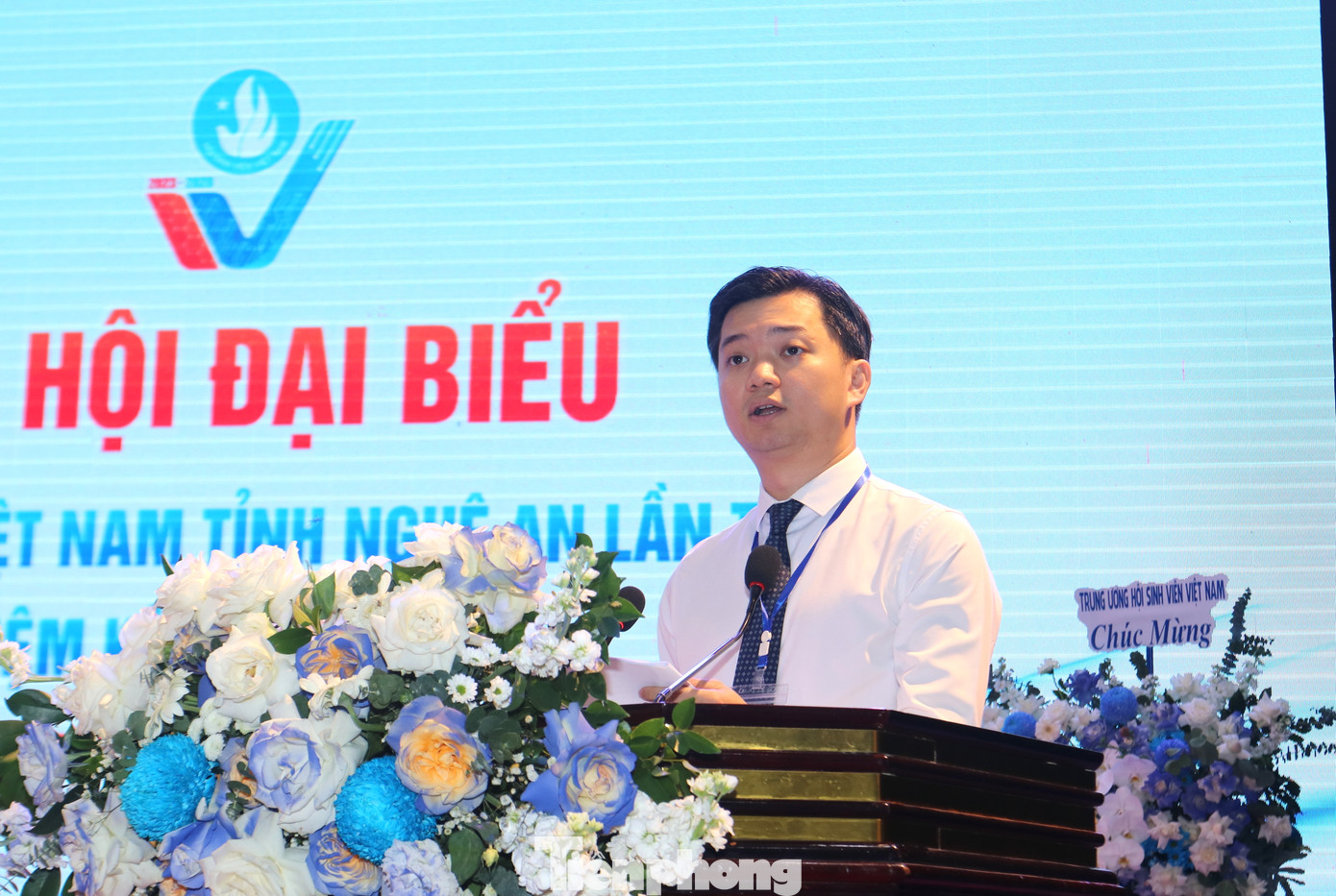 Anh Nguyễn Minh Triết - Bí thư T.Ư Đoàn, Chủ tịch T.Ư Hội Sinh viên Việt Nam phát biểu chỉ đạo Đại hội. Anh Nguyễn Minh Triết - Bí thư T.Ư Đoàn, Chủ tịch T.Ư Hội Sinh viên Việt Nam phát biểu chỉ đạo Đại hội.