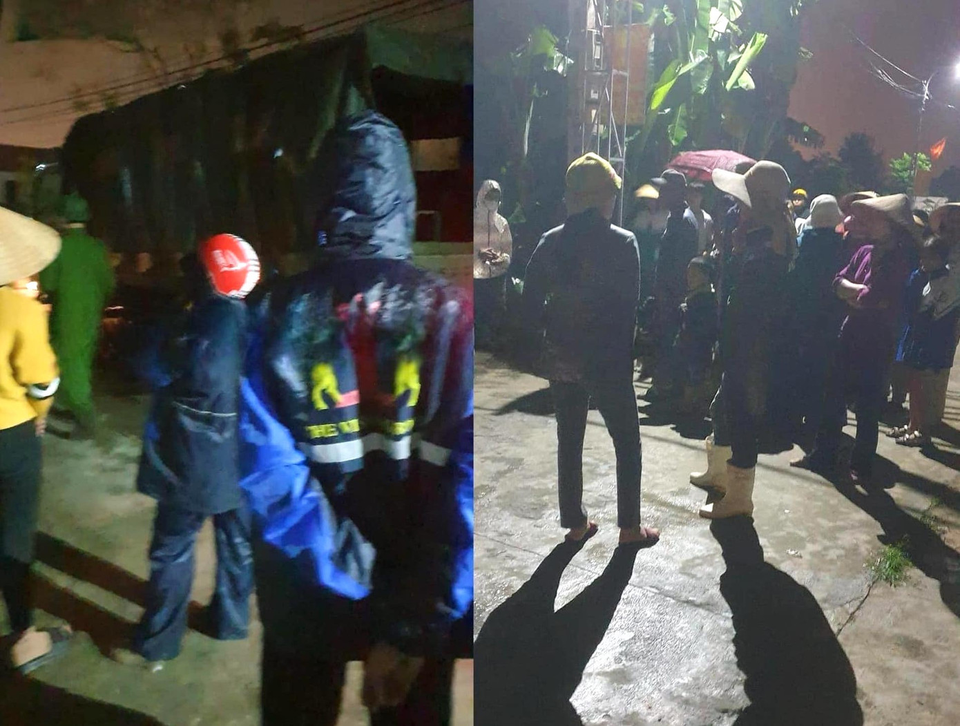 Rất đông người dân tập trung theo dõi cơ quan công an và hỗ trợ gia đình tìm kiếm cháu bé.