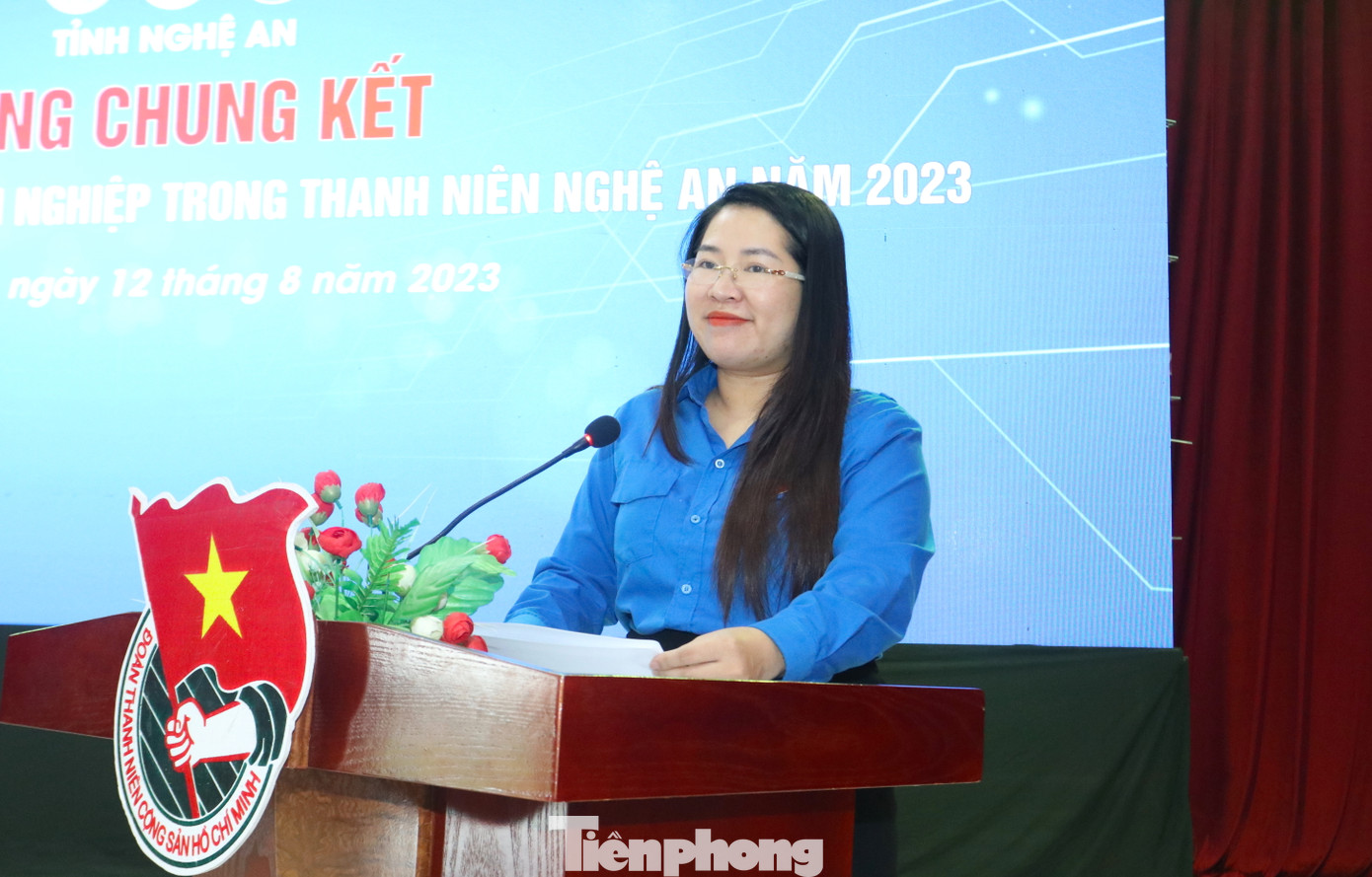 Chị Nguyễn Thị Phương Thúy - Phó Bí thư Tỉnh đoàn, Trưởng ban tổ chức phát biểu khai mạc vòng chung kết cuộc thi “Ý tưởng, dự án khởi nghiệp trong thanh niên tỉnh Nghệ An” năm 2023. Chị Nguyễn Thị Phương Thúy - Phó Bí thư Tỉnh đoàn, Trưởng ban tổ chức phát biểu khai mạc vòng chung kết cuộc thi “Ý tưởng, dự án khởi nghiệp trong thanh niên tỉnh Nghệ An” năm 2023.