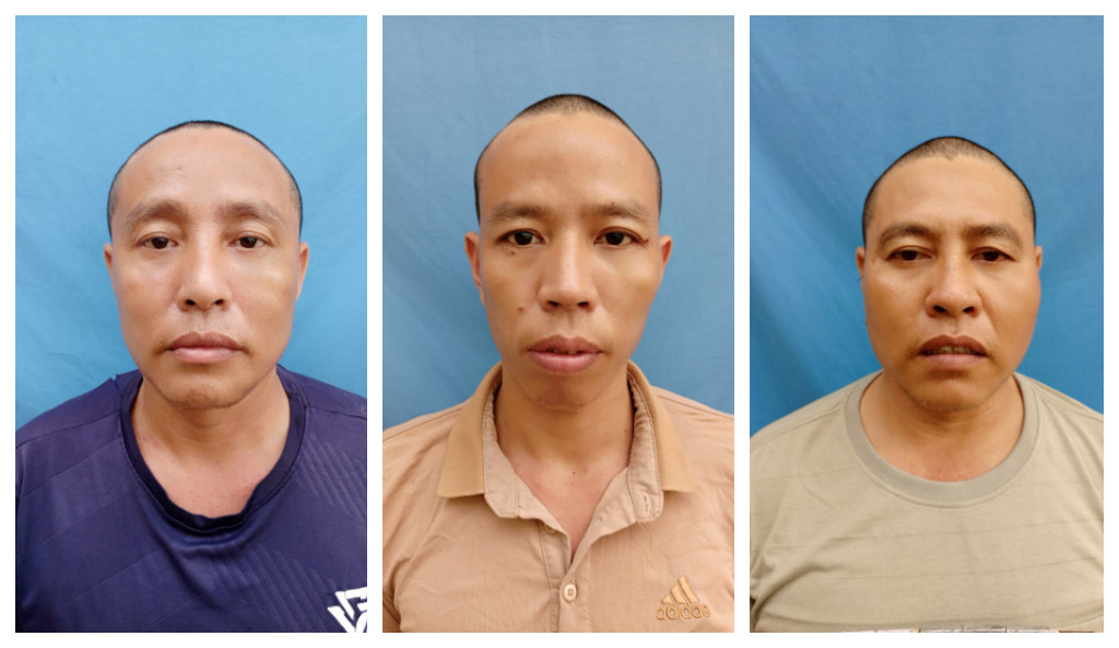 Ba đối tượng trong đường dây trộm chó bị công an bắt giữ.