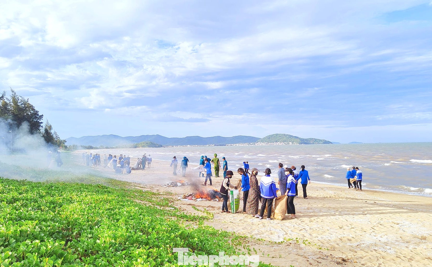 Rác, lá cây sau đó được gom lại rồi đốt để tiêu hủy. Rác, lá cây sau đó được gom lại rồi đốt để tiêu hủy.