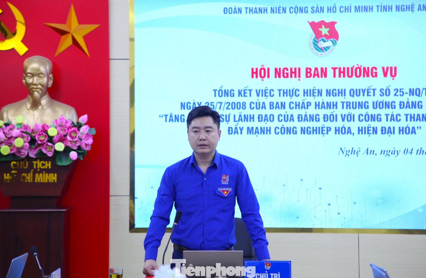 Bí thư Tỉnh Đoàn Nghệ An Lê Văn Lương kết luận hội nghị.
