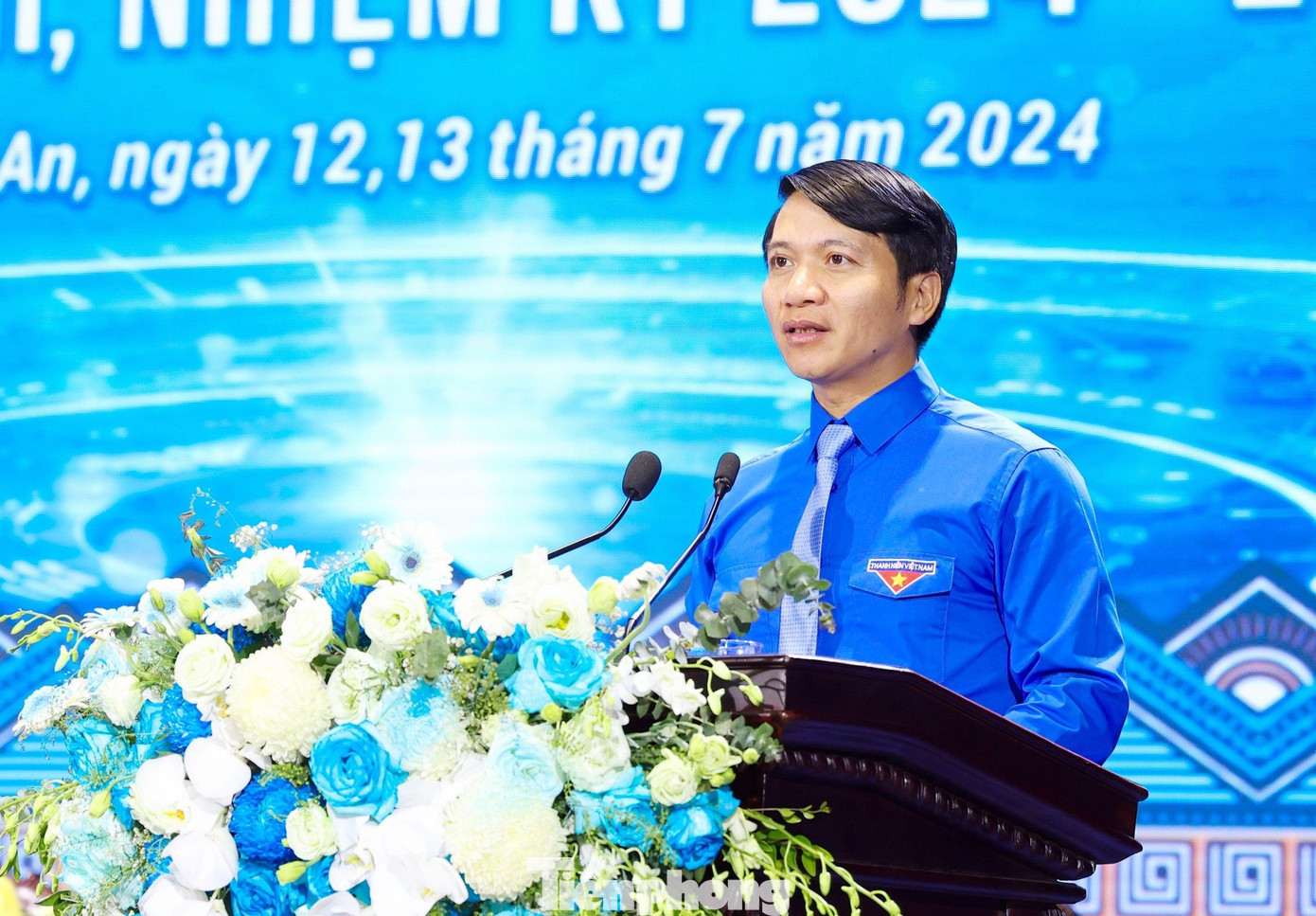 Anh Nguyễn Ngọc Lương - Bí thư Thường trực T.Ư Đoàn, Chủ tịch Hội LHTN Việt Nam phát biểu chỉ đạo Đại hội.