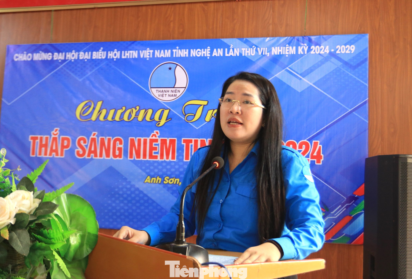 Chị Nguyễn Thị Phương Thúy - Phó Bí thư Thường trực Tỉnh Đoàn Nghệ An phát biểu mở đầu chương trình.