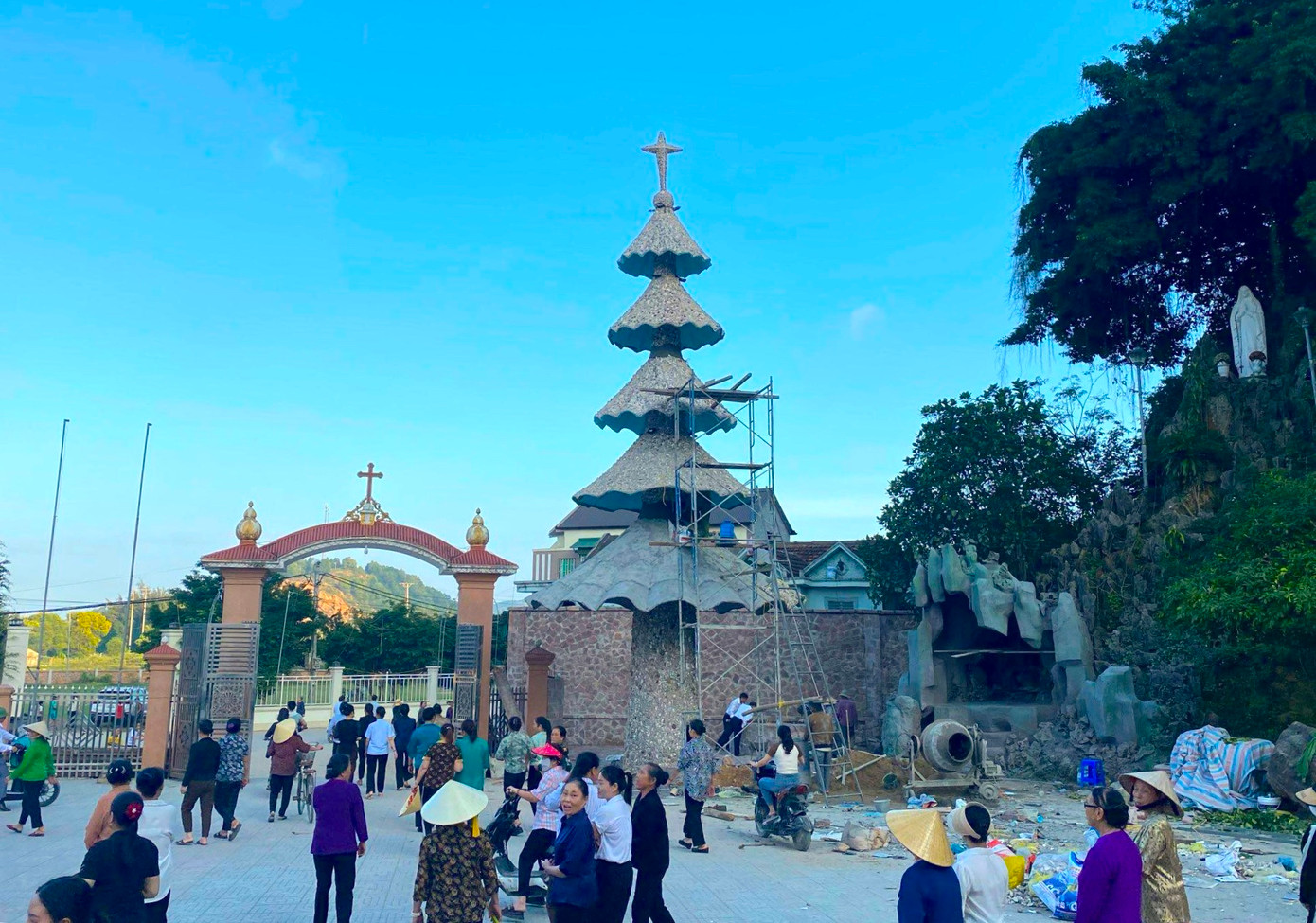 Được biết, cây thông này có chiều cao 15m, với 5 tán lá. Đường kính tán lá lớn nhất rộng hơn 6m, tán lá bé nhất rộng 3,5m. Được biết, cây thông này có chiều cao 15m, với 5 tán lá. Đường kính tán lá lớn nhất rộng hơn 6m, tán lá bé nhất rộng 3,5m.