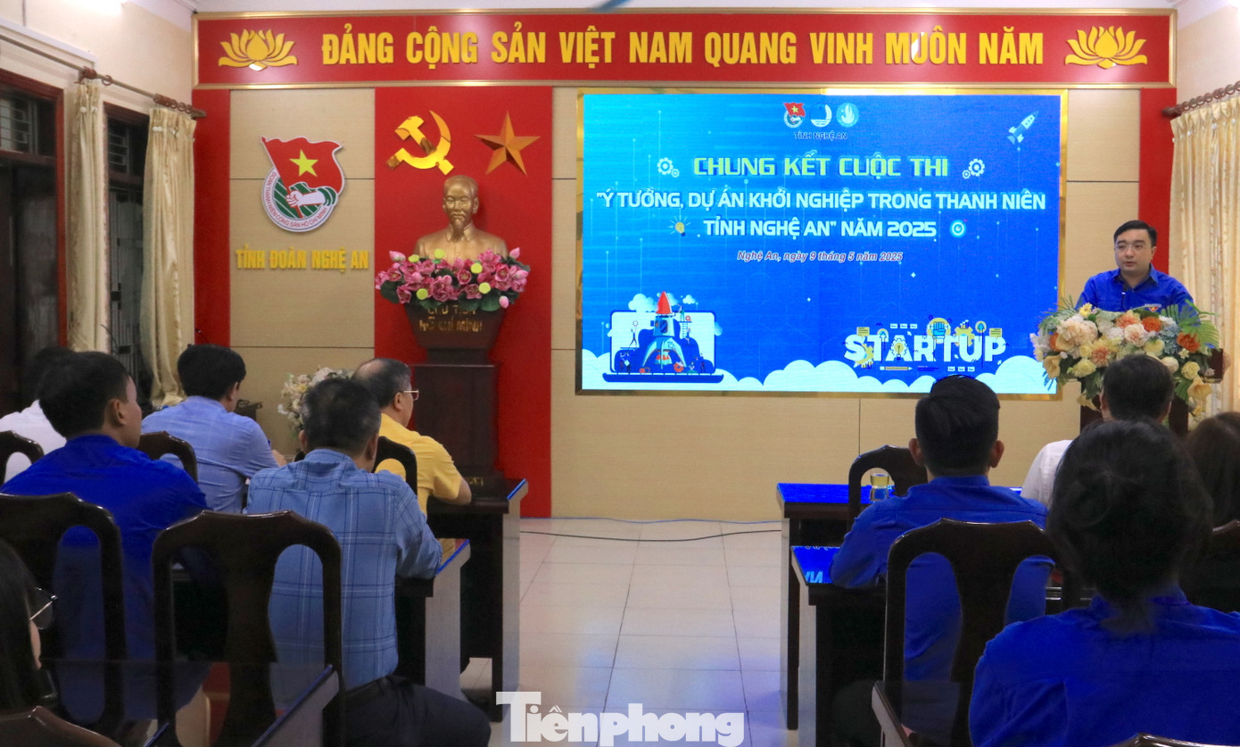 Toàn cảnh buổi chung kết Cuộc thi “Ý tưởng, dự án khởi nghiệp trong thanh niên tỉnh Nghệ An” năm 2025.