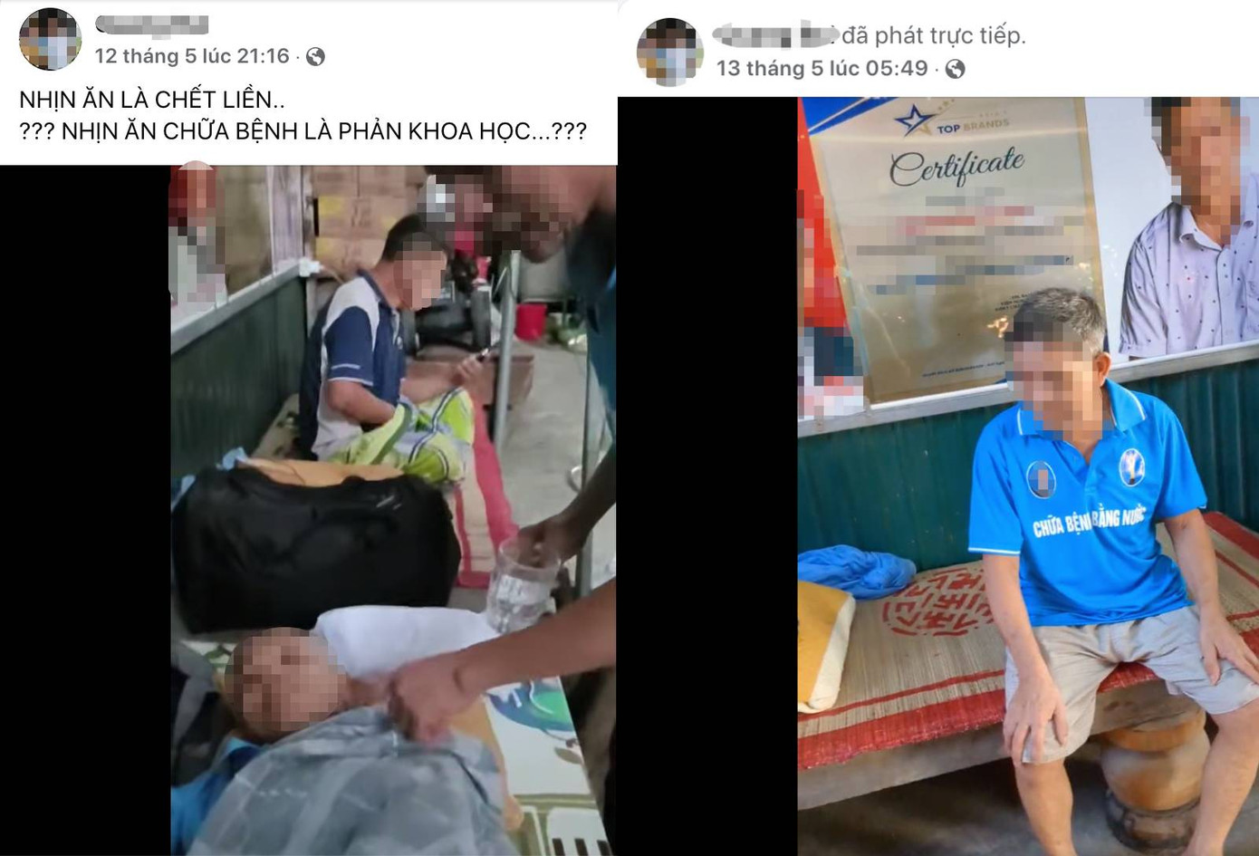 Ông Q. đăng tải nhiều video và livestream nói về việc chữa nhiều bệnh bằng việc uống nước ion kiềm và nhịn ăn. Ông Q. đăng tải nhiều video và livestream nói về việc chữa nhiều bệnh bằng việc uống nước ion kiềm và nhịn ăn.