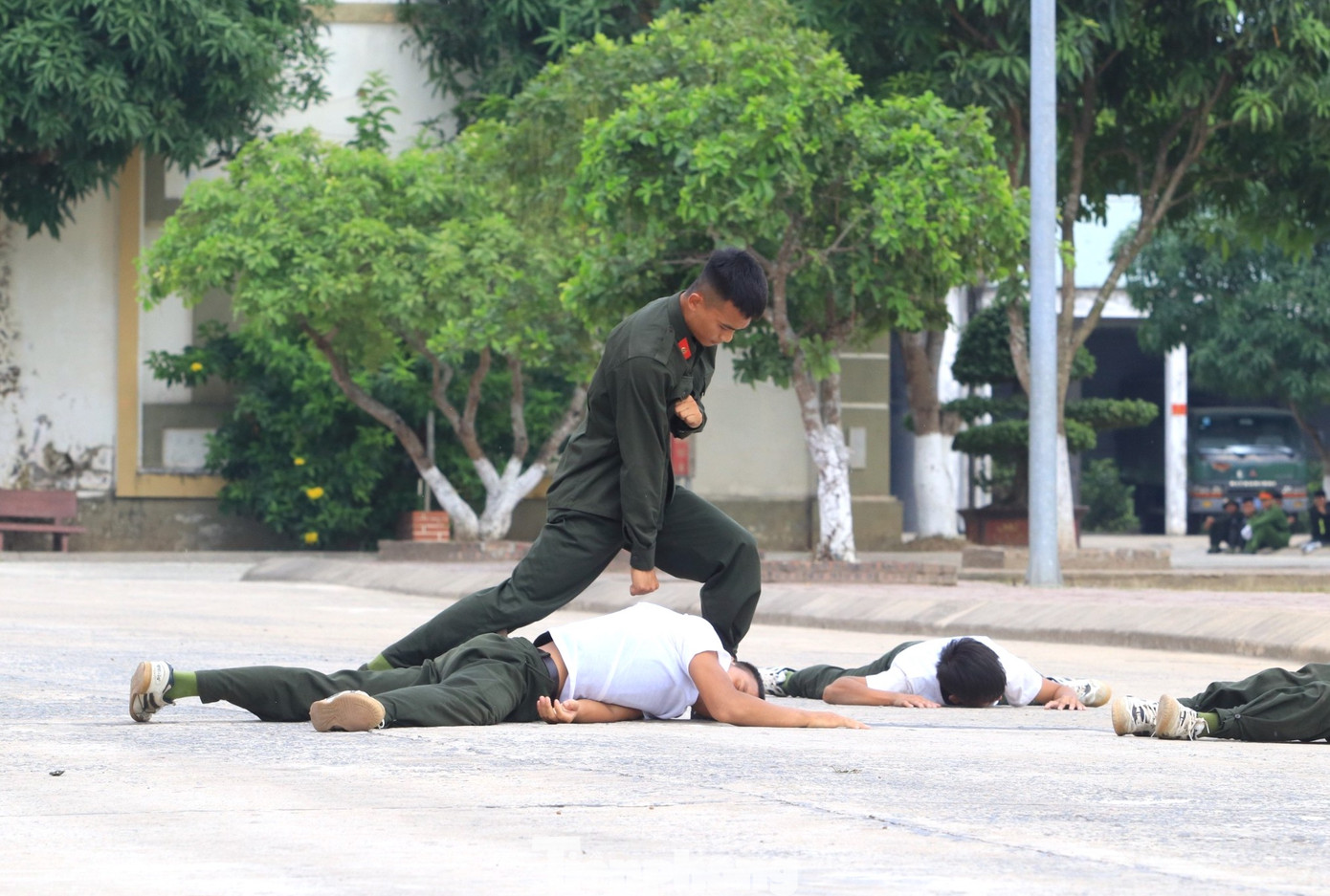 Thể hiện những động tác võ trong các tình huống giả định.